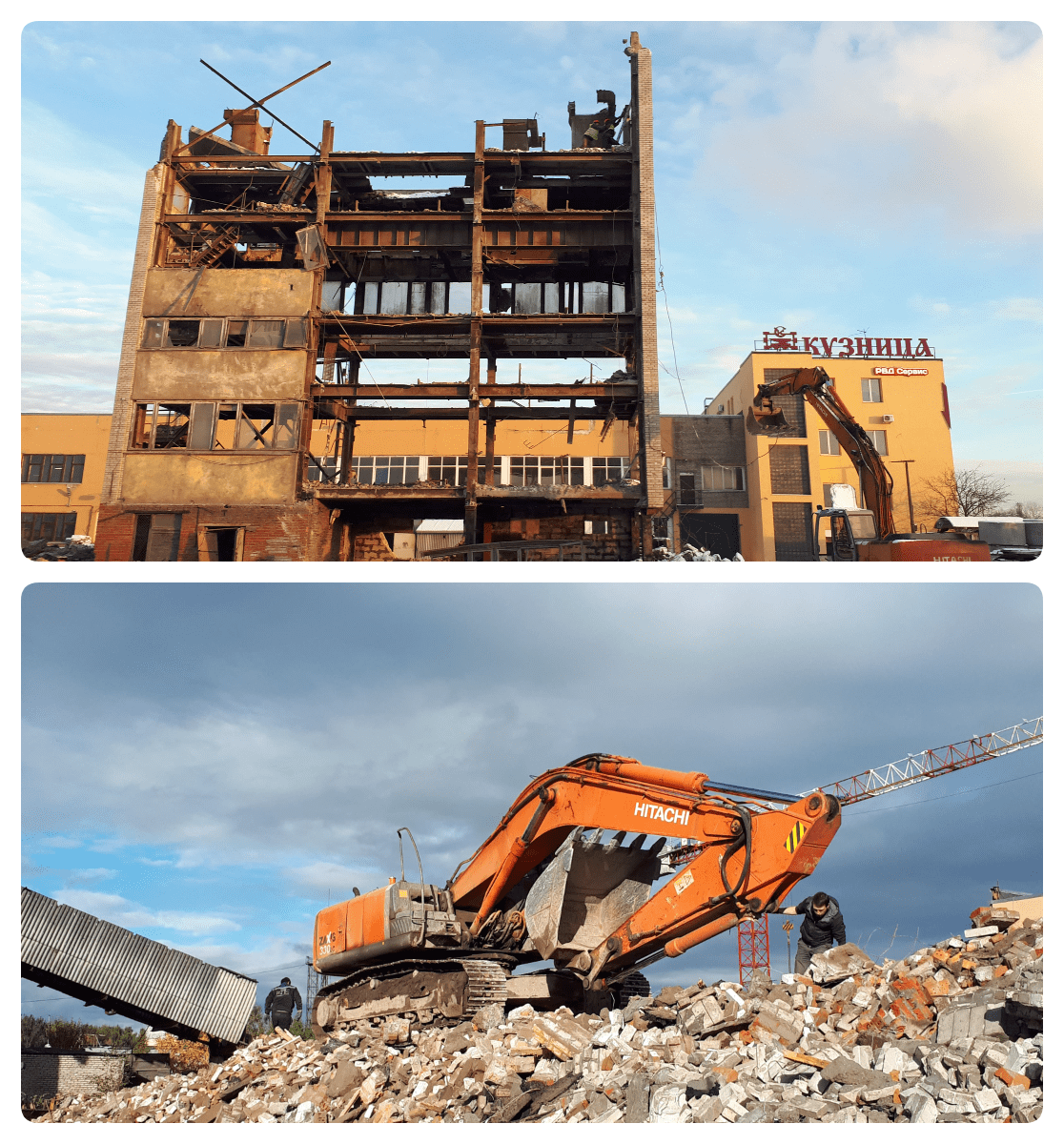 Демонтаж зданий и сооружений растворного узла,более 200 тн., Санкт-Петербург, ул. Софийская, заказчик частное лицо, 2018 год