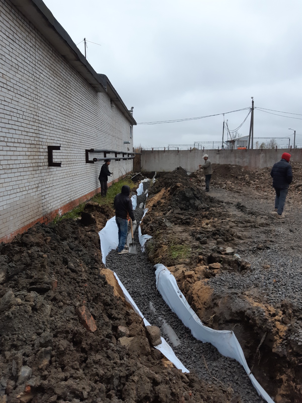 Устройство дренажа, городская котельная г. Тосно, ул. Боярова 1, 2019 год